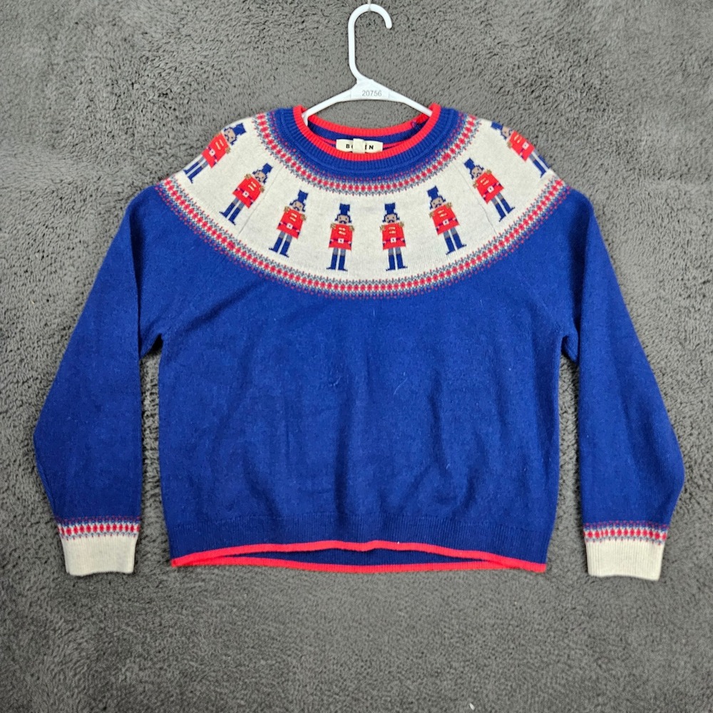 Boden‎ Edie Fair Isle Jumper Nutcracker Sweater Blue Wool Alpaca XL